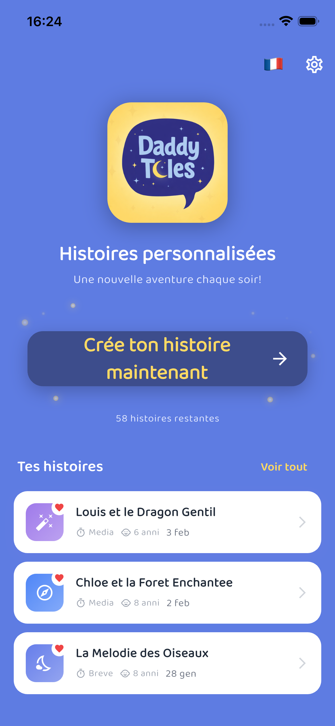 Accueil - Créez et gérez vos histoires