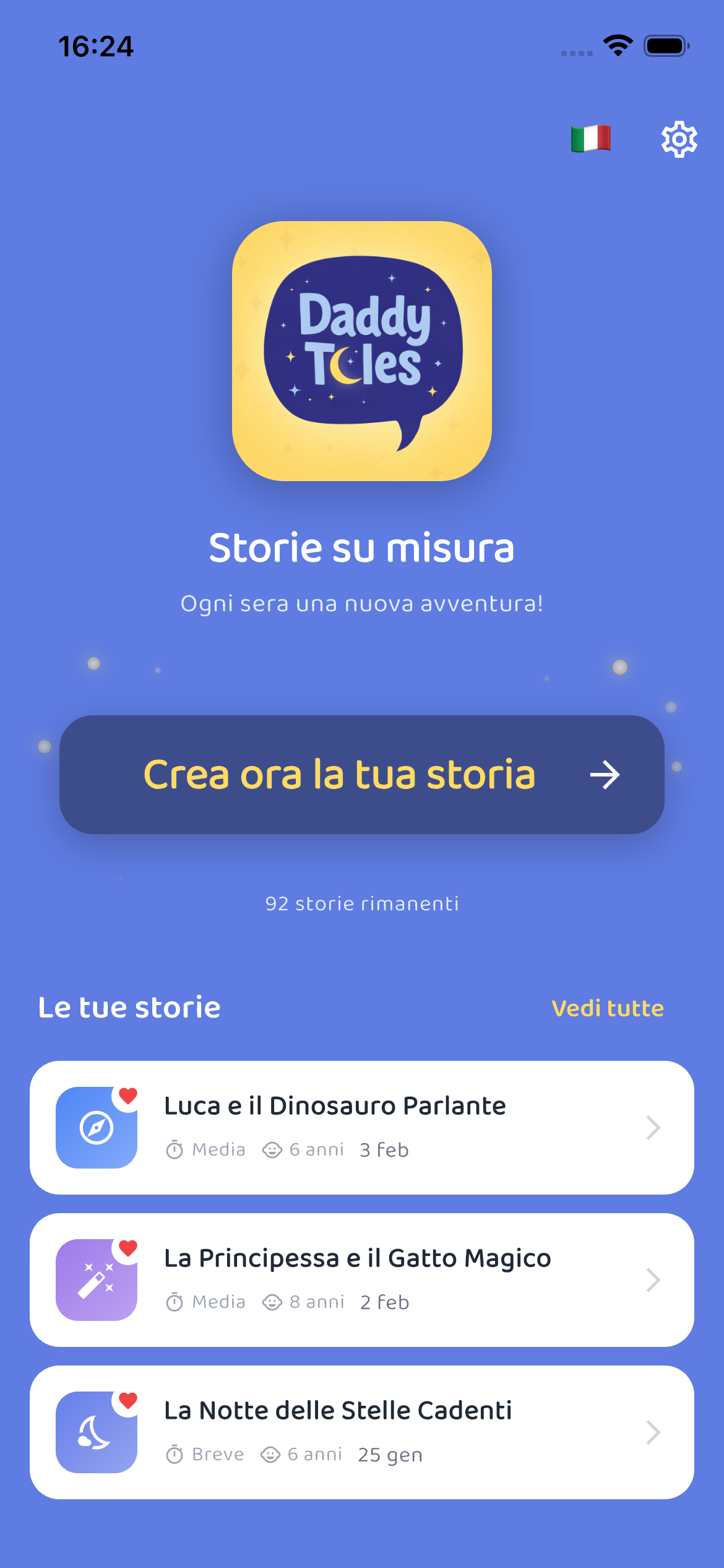 Home - Crea e gestisci le tue storie